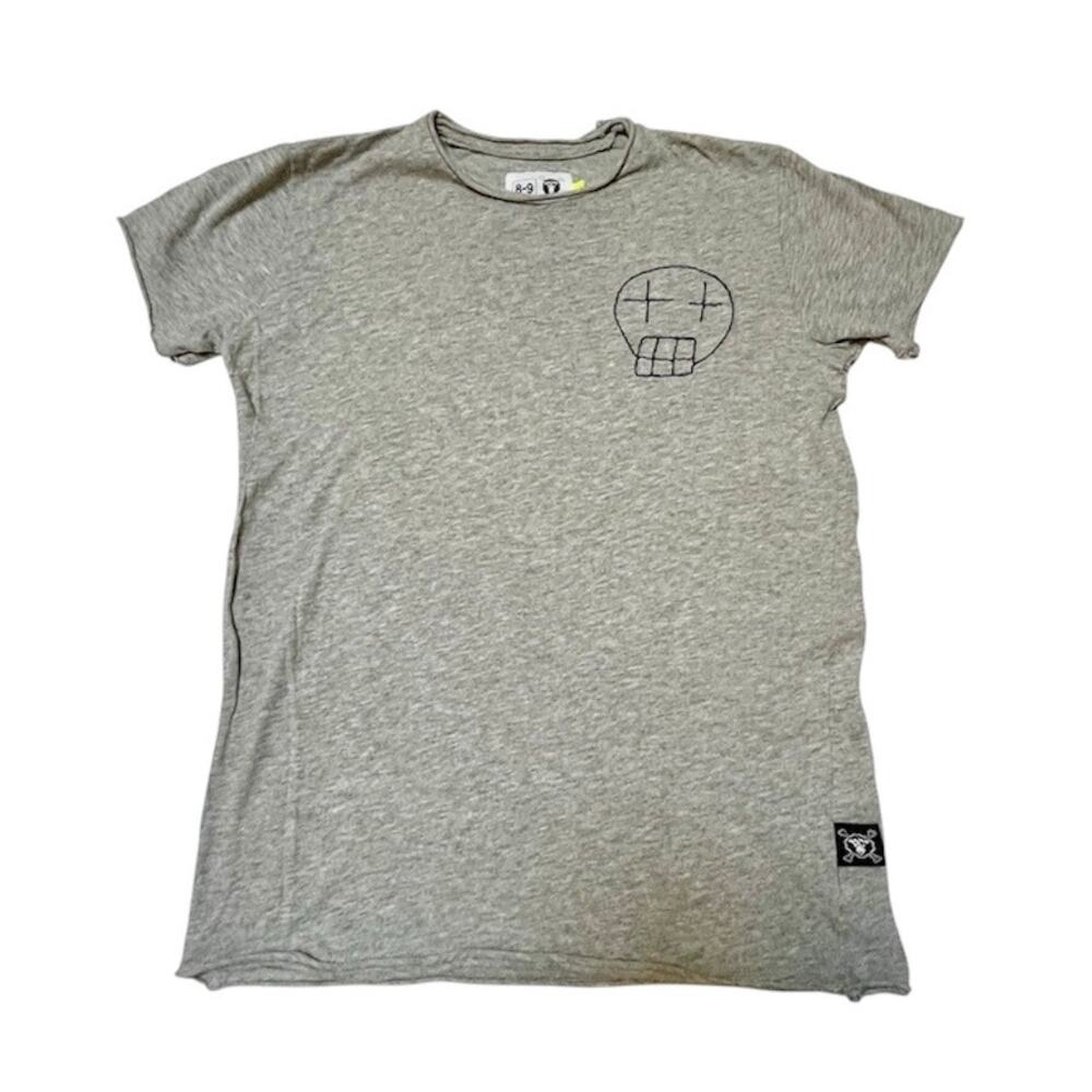 Nununu Embroidered Sketch Skull Tee Size 8/9